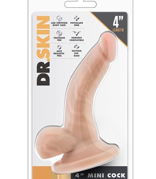 Телесный анальный фаллоимитатор 4 Inch Mini Cock - 12 см.