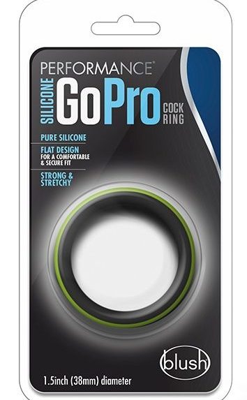 Черно-зеленое эрекционное кольцо Silicone Go Pro Cock Ring