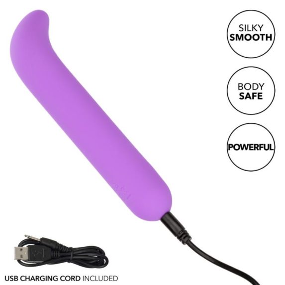 Фиолетовый мини-вибромассажер Liquid Silicone Mini G Vibe для стимуляции зоны G - 10,75 см.